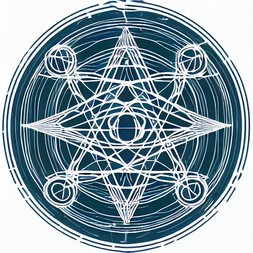 Prompt: a minimalist contemporary logo of a Visionary Urban Shaman Lightworker Alchemist Druid, Mystery, Love, wholeness, rooted lineage, web of life, open eye freedom clean geometry, symmetry, vector art, rule of thirds, golden mean, cymatics, enneagram, logotype