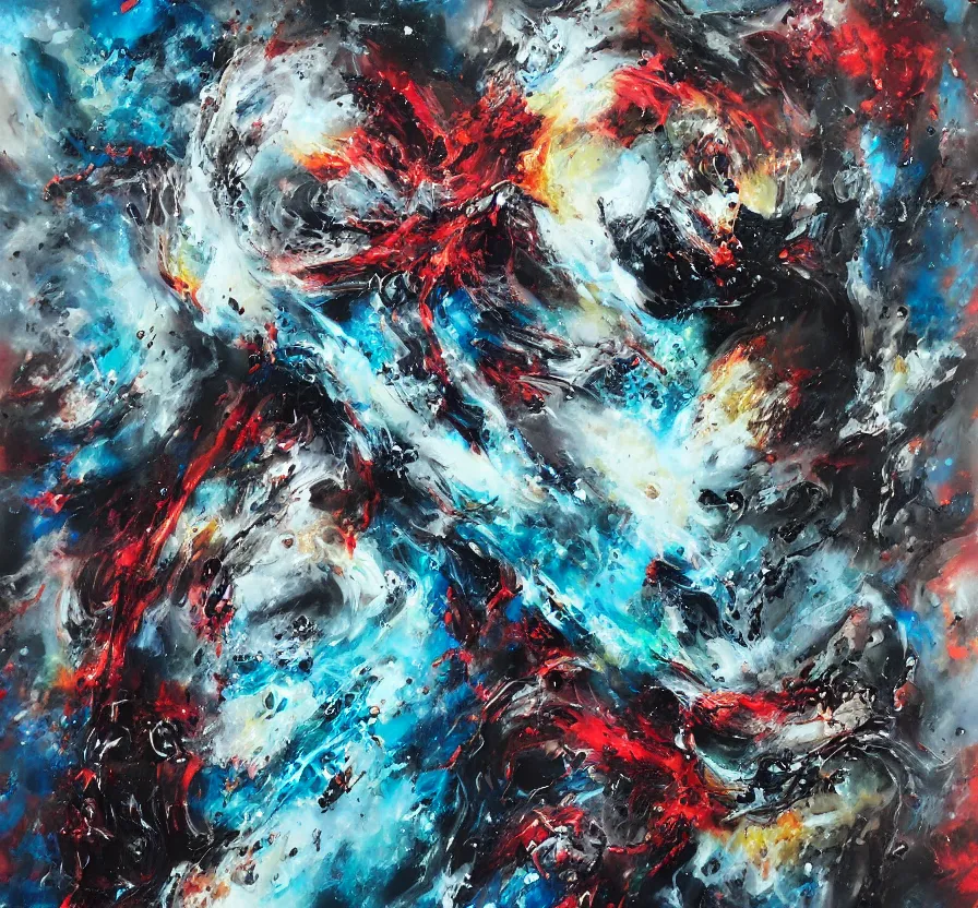 Image similar to exterminatus on earth, painting on canvas, acrylic painting, acrylic pouring, painting, influencer, artstation