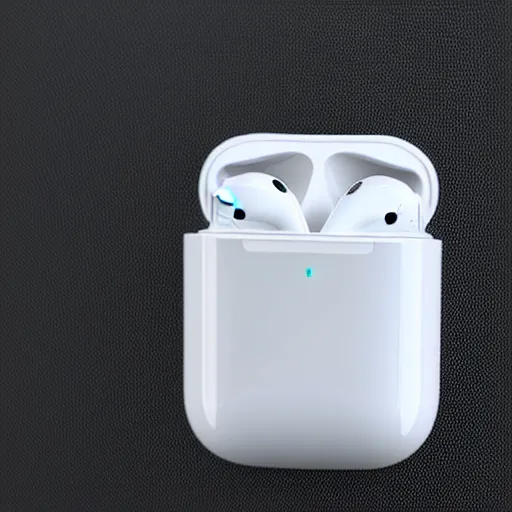 Image similar to airpods closeup, 8k, realistic, sharp, high details, photo studio quality, ray traced