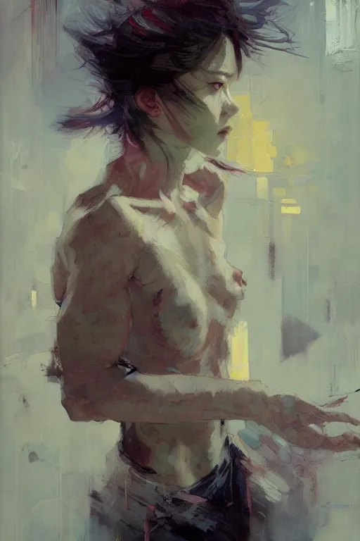 Image similar to jeong ho - yeon by greg rutkowski, jeremy mann, francoise nielly, van gogh, ross tran, rule of thirds, seductive look, beautiful