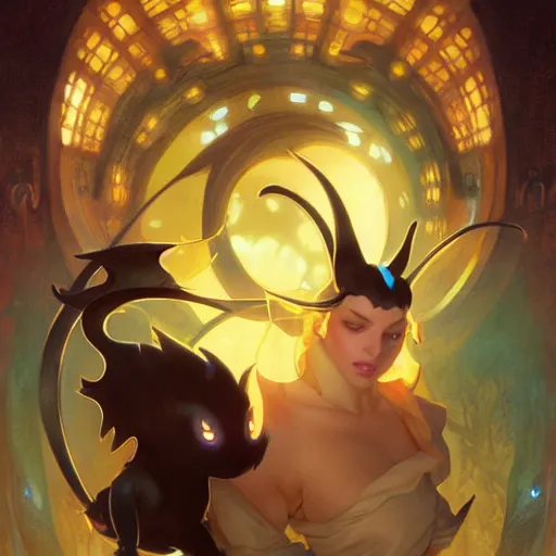 Prompt: Umbreon by Stanley Artgerm Lau, greg rutkowski, thomas kindkade, alphonse mucha, loish, norman Rockwel