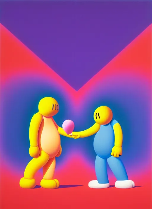 Image similar to love by shusei nagaoka, kaws, david rudnick, airbrush on canvas, pastell colours, cell shaded, 8 k