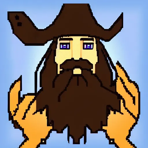 Prompt: a square art video game icon of a playable grand dark magic wizard with a long beard, highly detailed