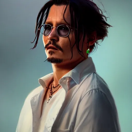 Image similar to johnny depp as a bowl of chip dip, ultra high detailed, oil painting, greg rutkowski, charlie bowater, yuumei, yanjun cheng, unreal 5, daz, hyperrealistic, octane render, rpg portrait, dynamic lighting