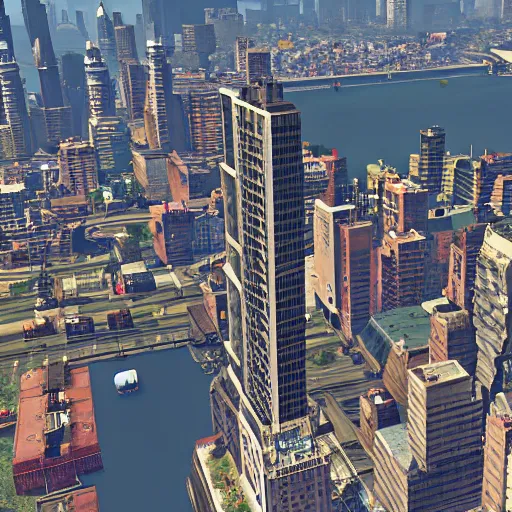 Prompt: new york in grand theft auto v, 4 k, high detail, high - resolution photograph, professional photography, ultra - detail