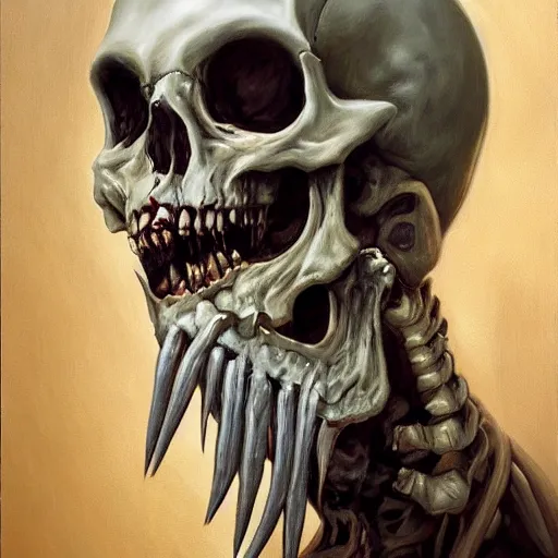 Prompt: a hyper realistic oil painting of a necromancer from diablo, dark fantasy, horror, crypt, skeleton army, retro fantasy,