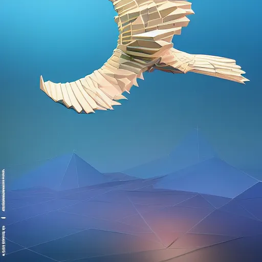 Prompt: uncanny giant hovering ocean polygon eagle spore hickory tree mercury, by juan gimenez and wassily kandinsky and monsu desiderio, masterpiece, low poly, zbrush central
