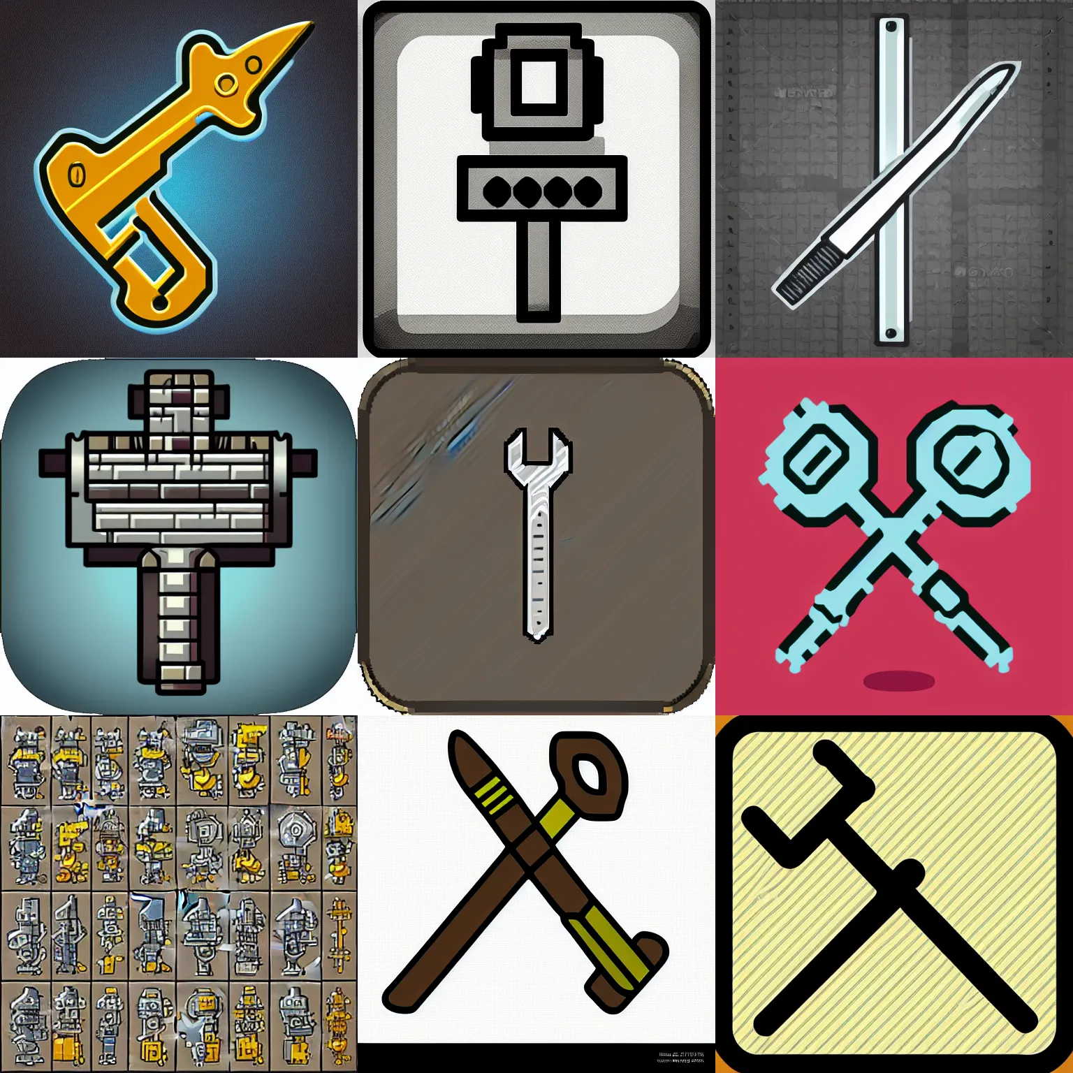 Prompt: retro sprite icon of a wrench, detailed, intricate, minimalist, rpg