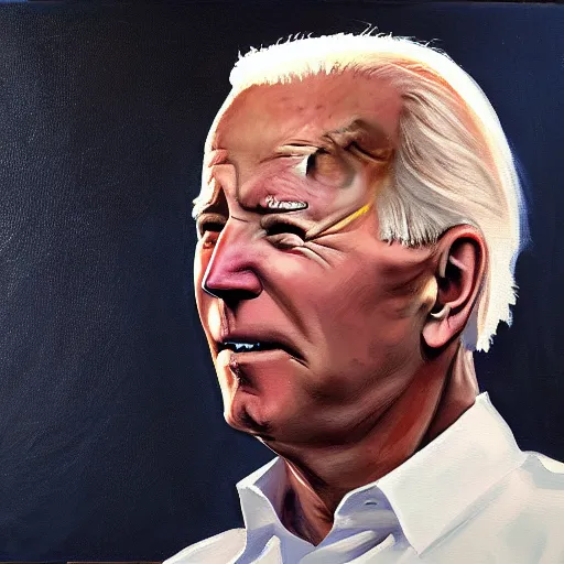 Image similar to joe biden, oil painting, digital painting, aphrodite, bathhouse