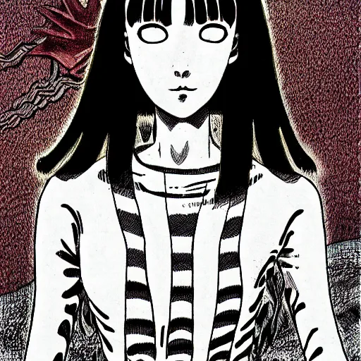 Image similar to young female by junji ito