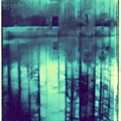 Prompt: polaroid of a dream reflection, double exposure, high contrast, colour splash
