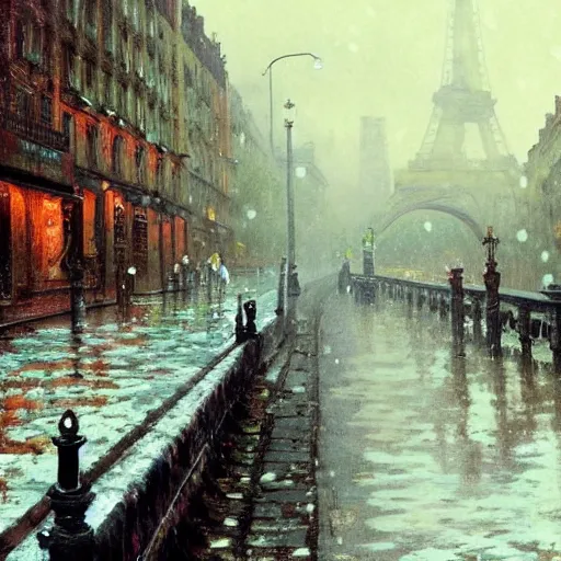 Prompt: autumn in paris, ornate, beautiful, atmosphere, vibe, mist, smoke, fire, chimney, rain, wet, pristine, puddles, melting, dripping, snow, creek, lush, ice, bridge, forest, roses, flowers, by stanley artgerm lau, greg rutkowski, thomas kindkade, alphonse mucha, loish, norman rockwell