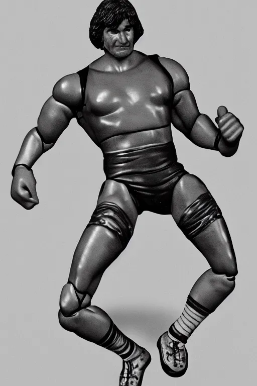 Prompt: detailed illustration, basil zempilas as a 1 9 8 0 s wrestling action figure, ultra realistic, dramatic lighting