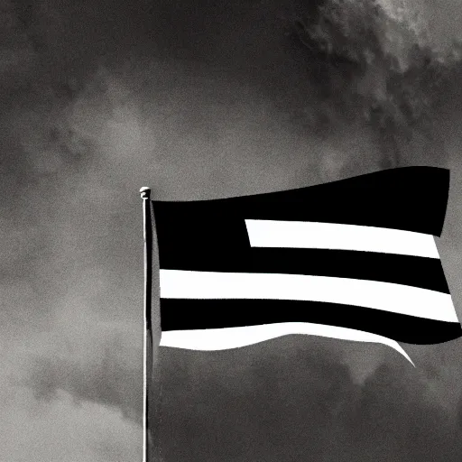 Prompt: illustration of a black flag waving in the wind