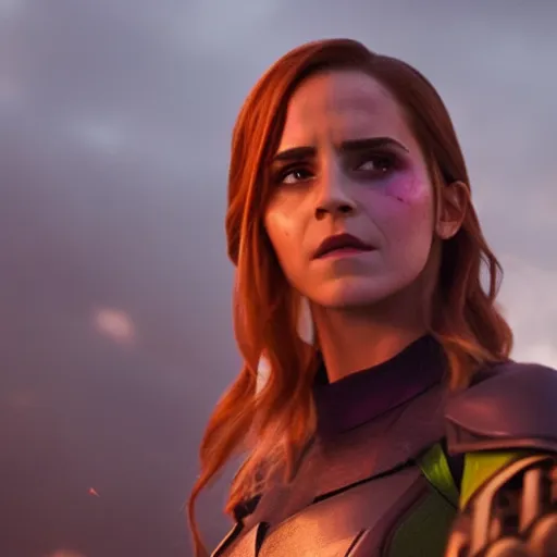 Image similar to Film still of Emma Watson as Gamora, from Guardians of the Galaxy Vol. 2 (2017)