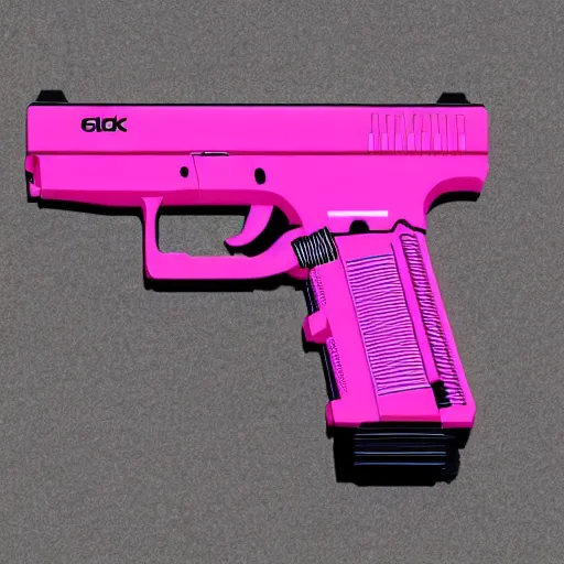 Image similar to pink glock in anime style