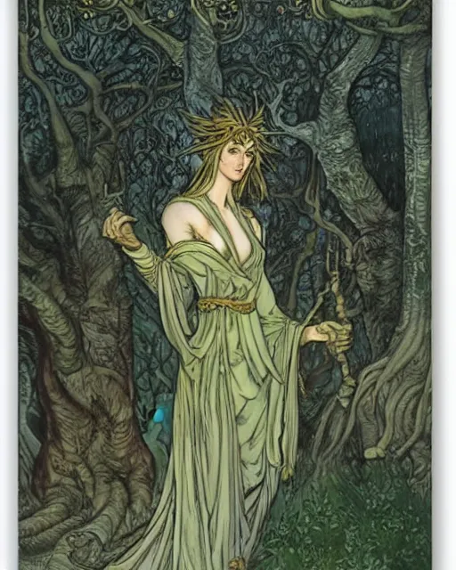 Image similar to kim kadarshian as the oracle of trees by rebecca guay, masterpiece