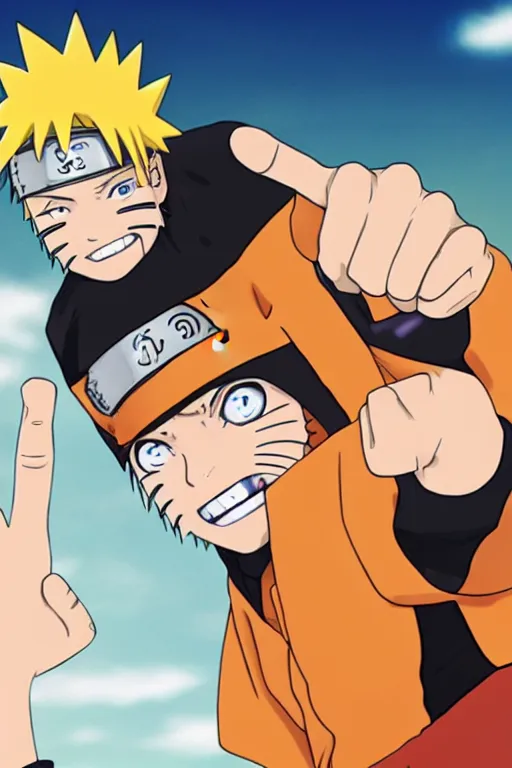 Image similar to Naruto flipping you off with both hands