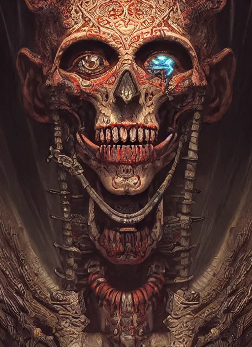 Prompt: digital _ painting _ of _ cizkin god of death mayan _ by _ filipe _ pagliuso _ and _ justin _ gerard _ symmetric _ fantasy _ highly _ detailed _ realistic _ intricate _ port glowing eyes