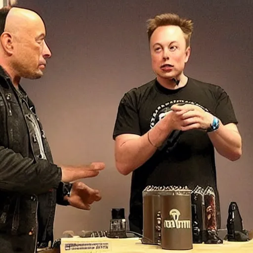 Prompt: “ elon musk trying dmt on joe rogan podcast, psychedelic, photorealistic ”