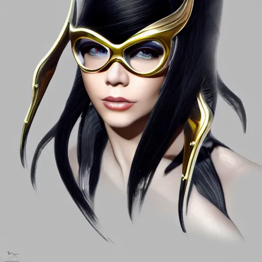 Image similar to a portrait of bayonetta, concept art, trending on artstation 3 d.