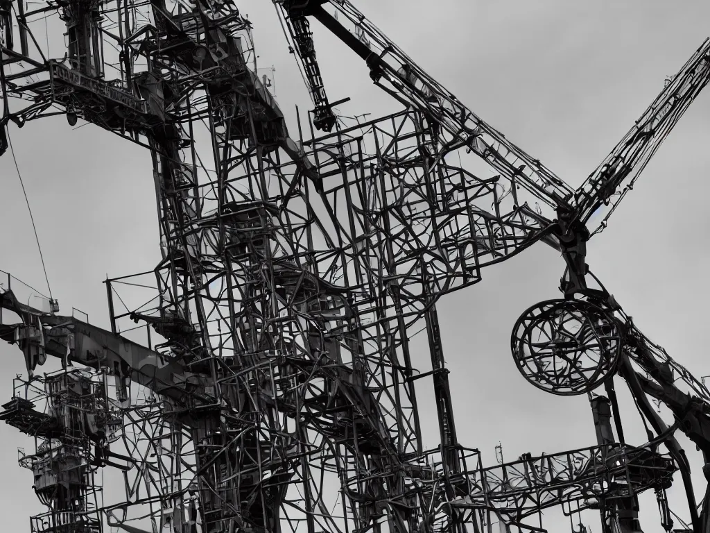 Image similar to industrial revolution crane, close up