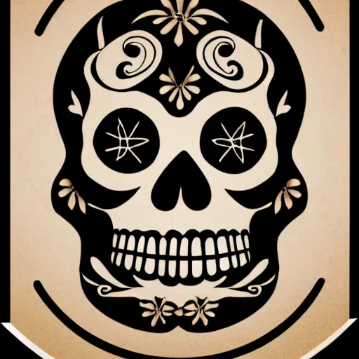 Image similar to a small vector tattoo design. tribal. sugar skull.