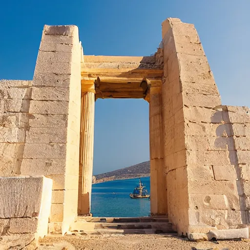 Image similar to monumental gateway of the temple of apollo, island of naxos