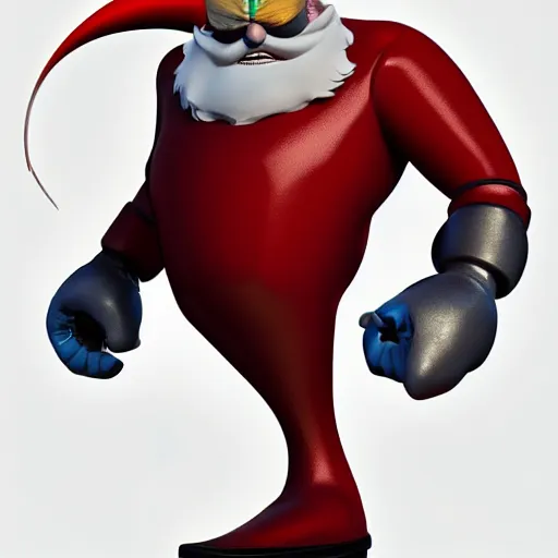 Image similar to Dr. Robotnik as seen in the old sonic cartoon , concept art, trending on artstation 3D.