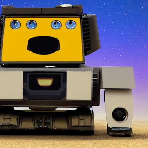 Image similar to wall - e as a commodore 6 4