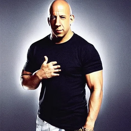 Prompt: Vin Diesel with stainted clothes and a big tummy, grease staints, uncropped, mustache, beard, long hair, greasy hair, Vin Diesel black staints on clothes, greasy staints, Vin Diesel big tummy, tummy, Vin Diesel with a tummy