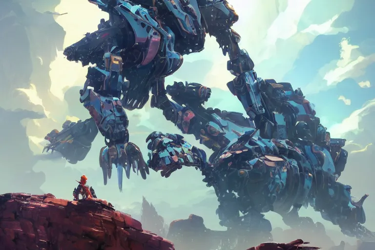 Image similar to clamberjaw machine mecha animal beast robot of horizon forbidden west horizon zero dawn bioluminiscence, behance hd by jesper ejsing, by rhads, makoto shinkai and lois van baarle, ilya kuvshinov, rossdraws global illumination