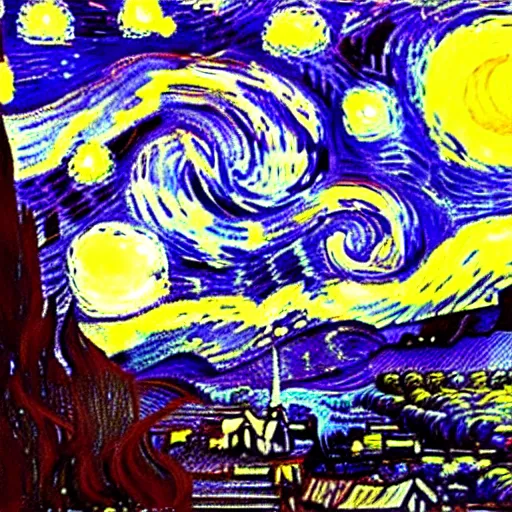 Prompt: the moon of Alabama by Van Gogh