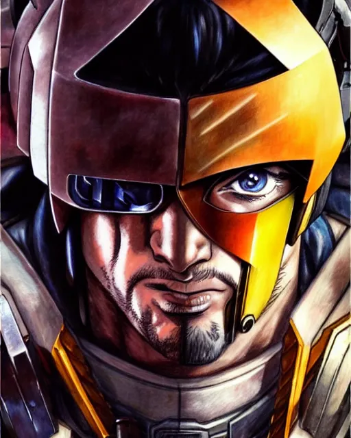 Prompt: well drawn animation portrait Anime Stallone Judge Dredd Sharp fine face, realistic shaded Perfect face, fine details. Anime. cyberpunk realistic shaded lighting by katsuhiro otomo ghost-in-the-shell, magali villeneuve, artgerm, rutkowski Jeremy Lipkin and Giuseppe Dangelico Pino and Michael Garmash and Rob Rey
