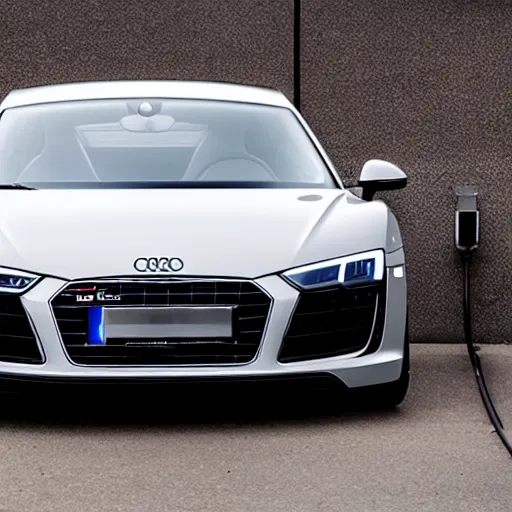 Prompt: photo of an audi r 8 mixed with a tesla model s, cinematic