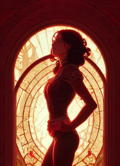 Prompt: the ruby herald, intricate, cinematic lighting, highly detailed, digital painting, artstation, concept art, smooth, sharp focus, illustration, art by terry moore and greg rutkowski and alphonse mucha