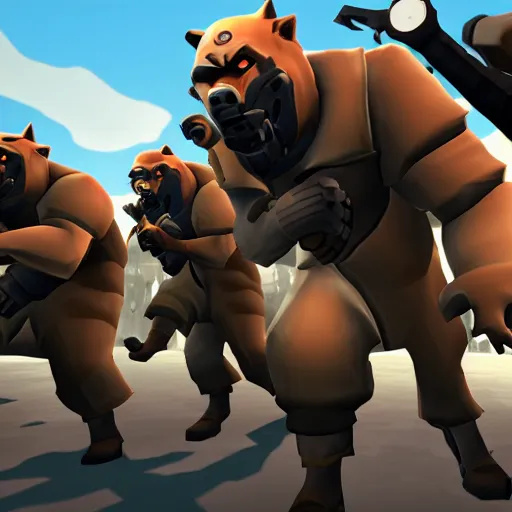 Prompt: pack of wolves in team fortress 2