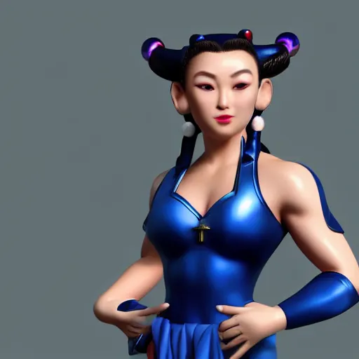 Image similar to Chun-Li, head and shoulders, studio photo, 4k