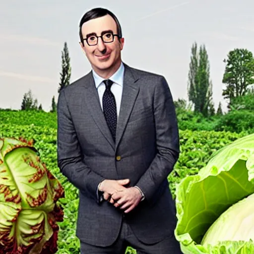 Image similar to john oliver and a cabbage are getting married