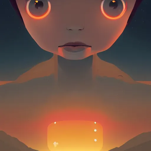 Image similar to face icon stylized minimalist close encounters of the third kind, loftis, cory behance hd by jesper ejsing, by rhads, makoto shinkai and lois van baarle, ilya kuvshinov, rossdraws global illumination