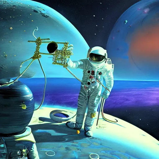 Prompt: space exploration by salvador dali, psychedelic art, 8 k resolution, award winning, cg society