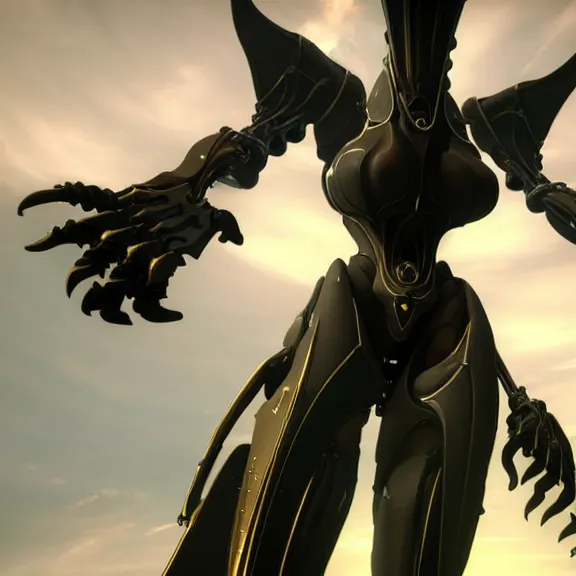 Image similar to highly detailed giantess shot, worms eye view, looking up at a giant 500 foot tall beautiful stunning saryn prime female warframe, as a stunning anthropomorphic robot female dragon, looming over you, walking toward you, detailed warframe legs towering over you, camera looking up, posing elegantly over you, sleek sharp claws, detailed robot dragon feet, intimidating, proportionally accurate, anatomically correct, two arms, two legs, camera close to the legs and feet, giantess shot, warframe fanart, ground view shot, cinematic low shot, high quality, captura, realistic, professional digital art, high end digital art, furry art, macro art, giantess art, anthro art, DeviantArt, artstation, Furaffinity, 3D realism, 8k HD render, epic lighting, depth of field