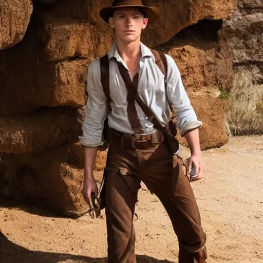 Image similar to tom holland as indiana jones