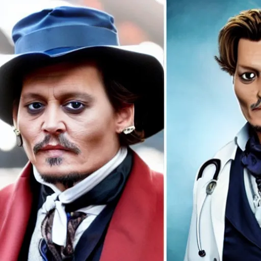 Image similar to johnny depp as doctor who