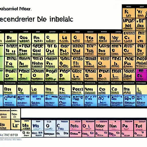 Prompt: Periodic table, realistic