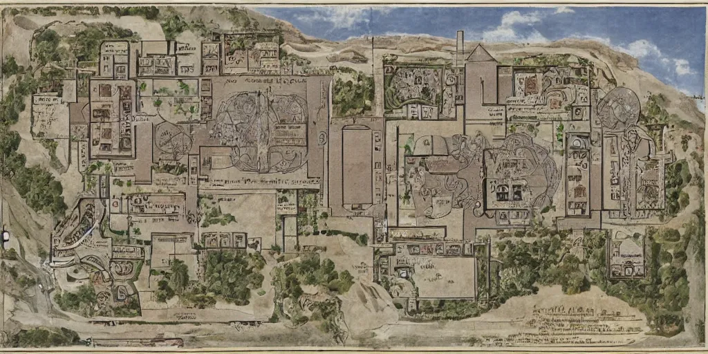 Image similar to The plan of an ancient monastery