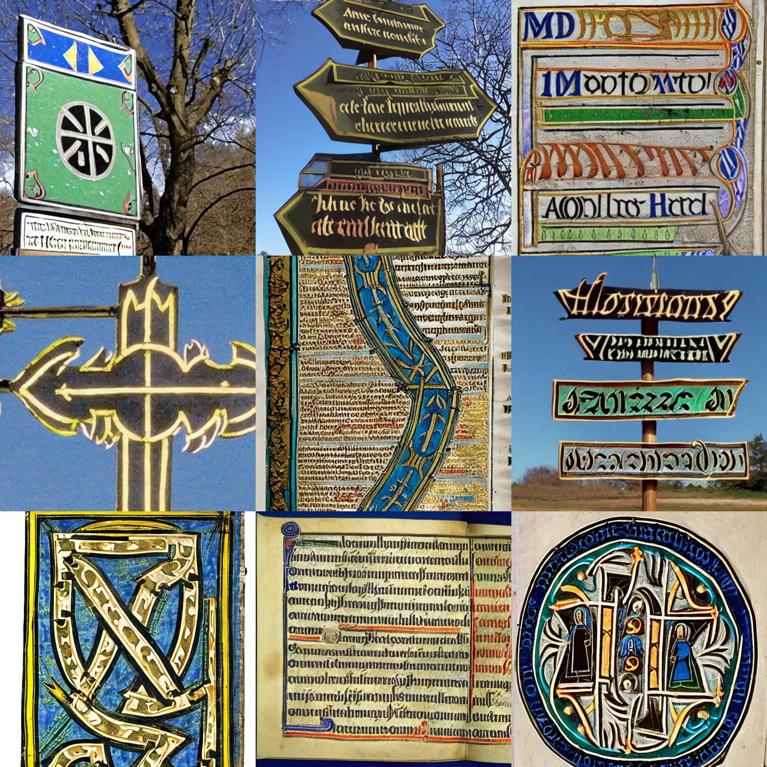 Prompt: an anglo - saxon illuminated manuscript guide to mutcd - compliant highway signage