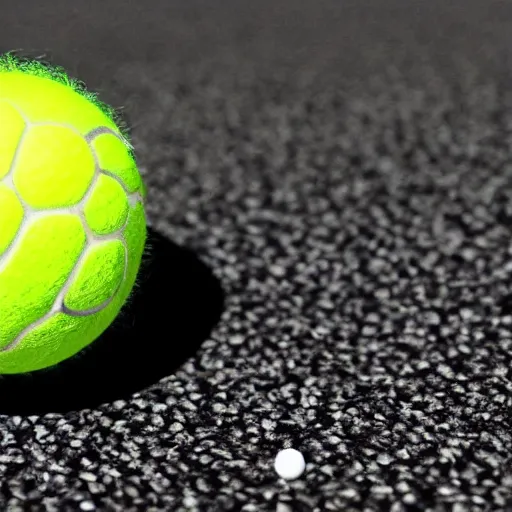 Image similar to A tennis ball that has came to life, hyper realistic, HD, HQ, photo realistic