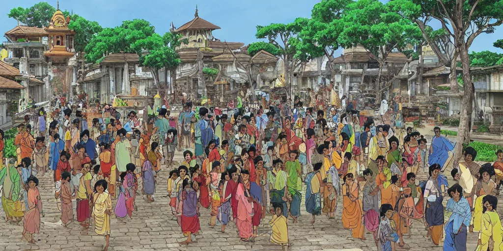 Image similar to jaffna sri lanka, drawn by hayao miyazaki