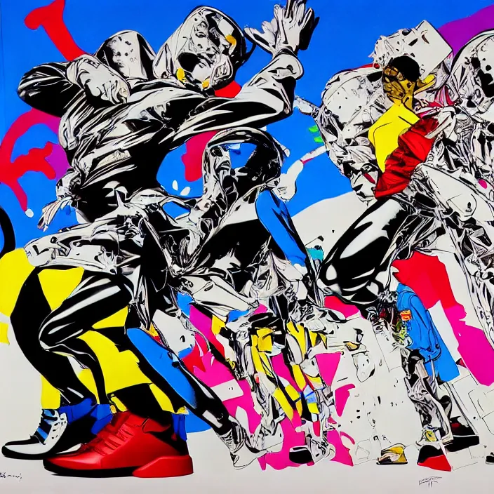 Image similar to futuristic sneakers in jeff koons hip hop bauhaus style, highly detailed, hyper realistic, art by todd mcfarlane